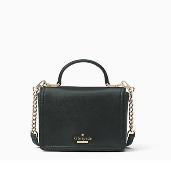 Kate Spade NY Maisie Small Flap Crossbody Bag Spruce Green Leather top handle - Picture 2 of 8